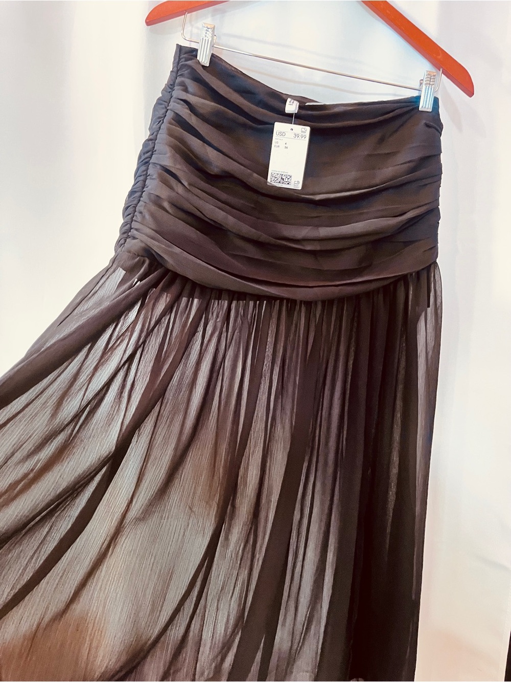 H&M Divided Black Sheer Maxi Skirt High Waist Lined Women’s Size 4 NWT